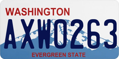 WA license plate AXW0263