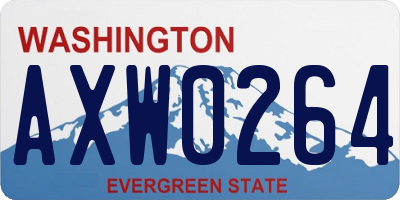 WA license plate AXW0264