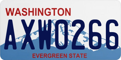 WA license plate AXW0266