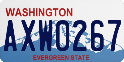 WA license plate AXW0267