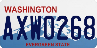 WA license plate AXW0268