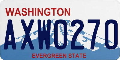 WA license plate AXW0270