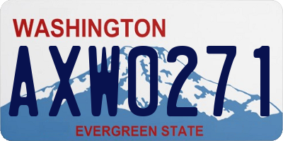 WA license plate AXW0271