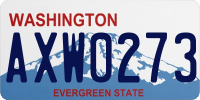 WA license plate AXW0273