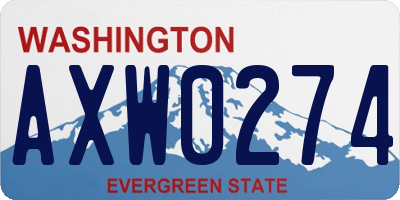 WA license plate AXW0274