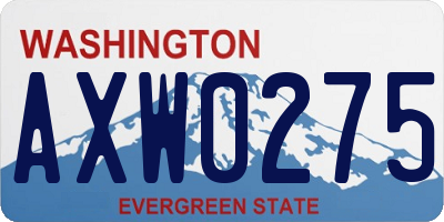 WA license plate AXW0275
