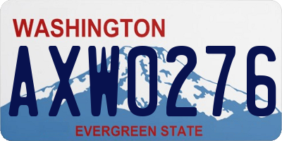 WA license plate AXW0276