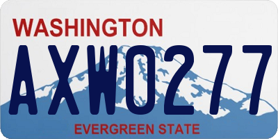WA license plate AXW0277