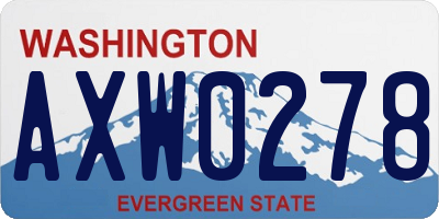 WA license plate AXW0278