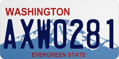 WA license plate AXW0281