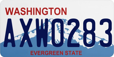 WA license plate AXW0283