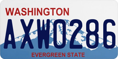 WA license plate AXW0286