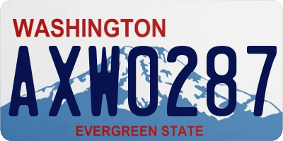 WA license plate AXW0287