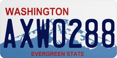 WA license plate AXW0288