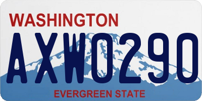 WA license plate AXW0290