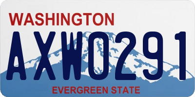 WA license plate AXW0291