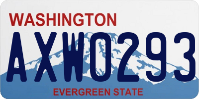 WA license plate AXW0293