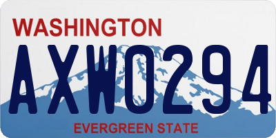 WA license plate AXW0294