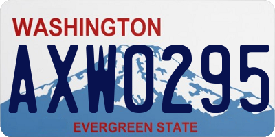 WA license plate AXW0295