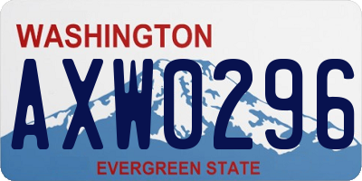 WA license plate AXW0296