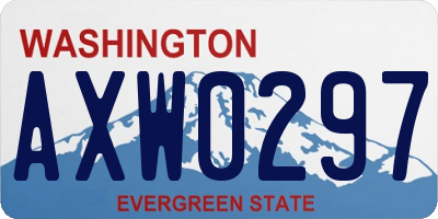 WA license plate AXW0297