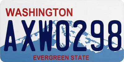 WA license plate AXW0298