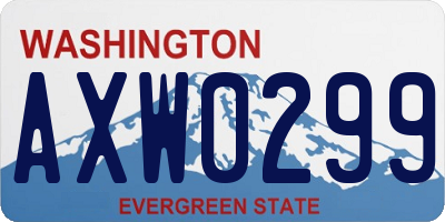 WA license plate AXW0299
