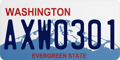 WA license plate AXW0301