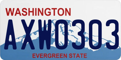 WA license plate AXW0303