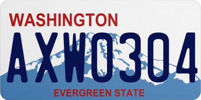 WA license plate AXW0304