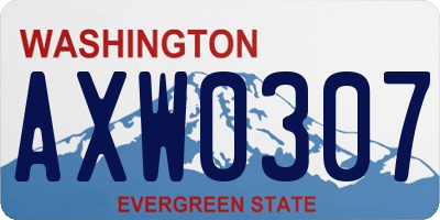 WA license plate AXW0307