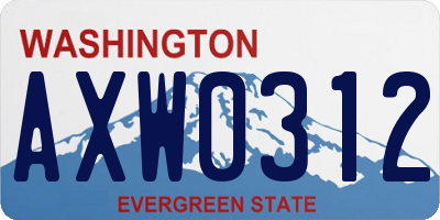 WA license plate AXW0312