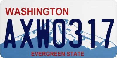 WA license plate AXW0317