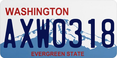WA license plate AXW0318