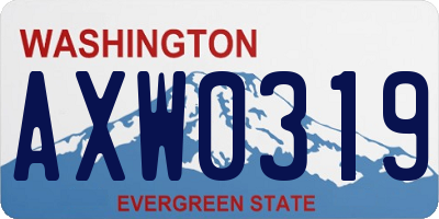 WA license plate AXW0319