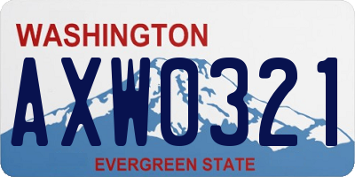 WA license plate AXW0321