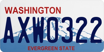 WA license plate AXW0322