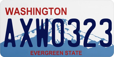 WA license plate AXW0323