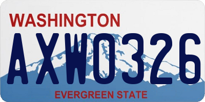 WA license plate AXW0326