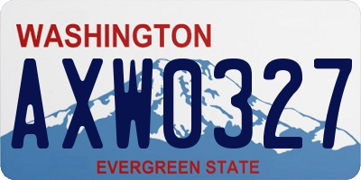 WA license plate AXW0327