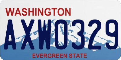 WA license plate AXW0329