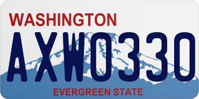 WA license plate AXW0330