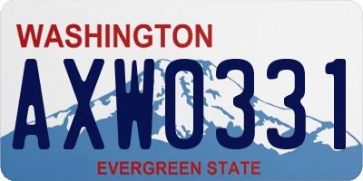 WA license plate AXW0331