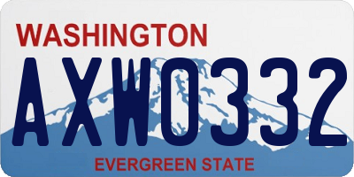 WA license plate AXW0332