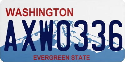 WA license plate AXW0336
