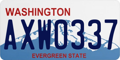WA license plate AXW0337