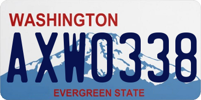 WA license plate AXW0338