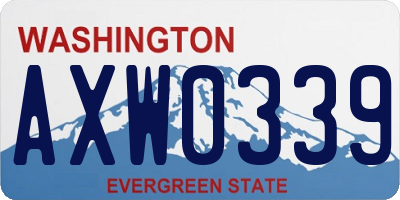 WA license plate AXW0339