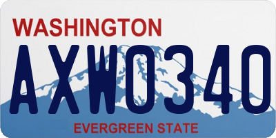 WA license plate AXW0340