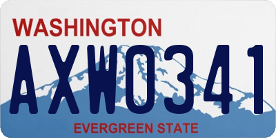WA license plate AXW0341